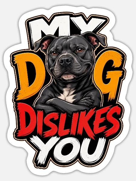 Staffordshire Bull Terrier - Sticker Größe S (10 x 10 cm) - Mattweiß