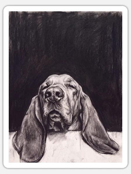 Sleeping Dog - Sticker Größe S (10 x 10 cm) - Mattweiß