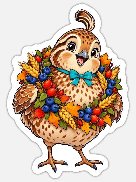 Küken im Blumenkranz - Sticker Größe S (10 x 10 cm) - Mattweiß