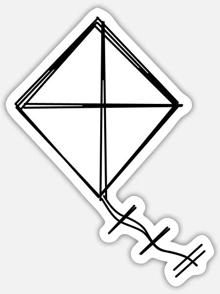Herbstdrachen handgezeichnet - Sticker Größe S (10 x 10 cm) - Mattweiß