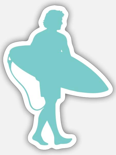 surfer - Sticker Größe S (10 x 10 cm) - Mattweiß