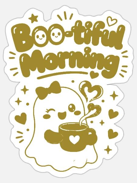 Boo Beautiful Mommy Halloween - Sticker Größe S (10 x 10 cm) - Mattweiß