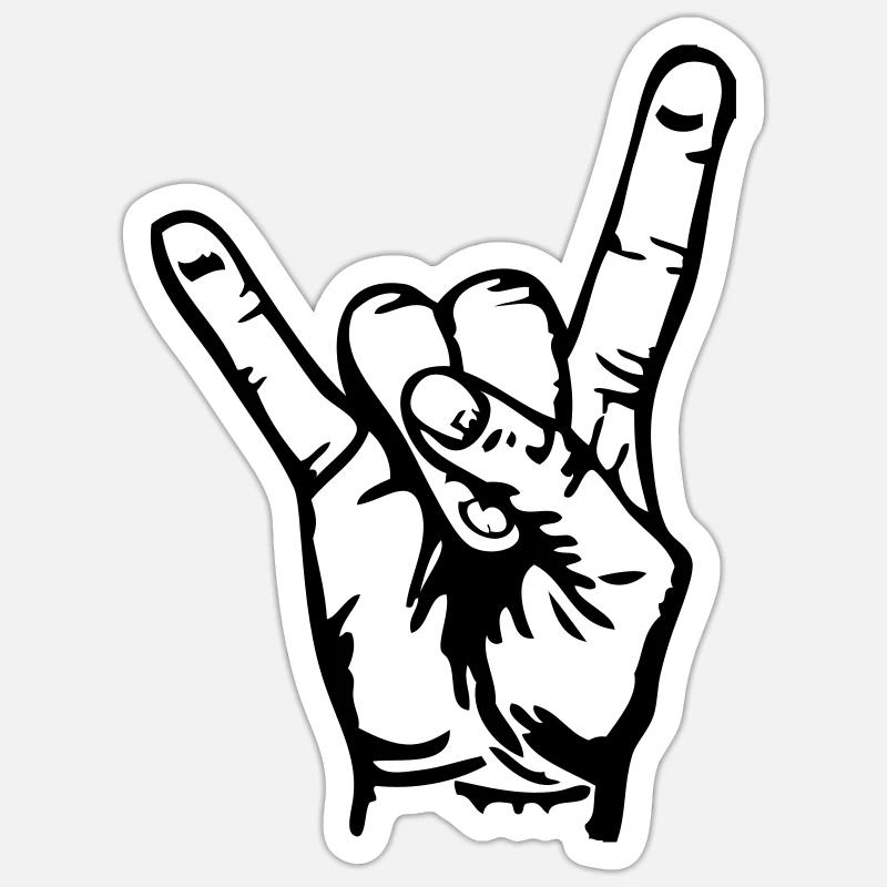 Rock on - Sticker taille S (10 x 10 cm) - blanc mat