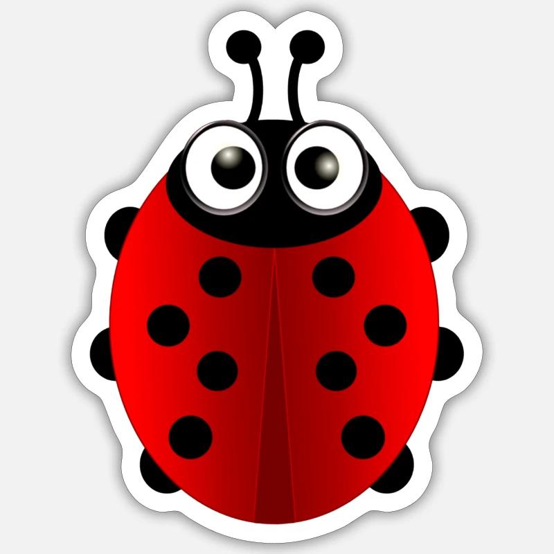 Coccinelle 01 - Sticker taille S (10 x 10 cm) - blanc mat