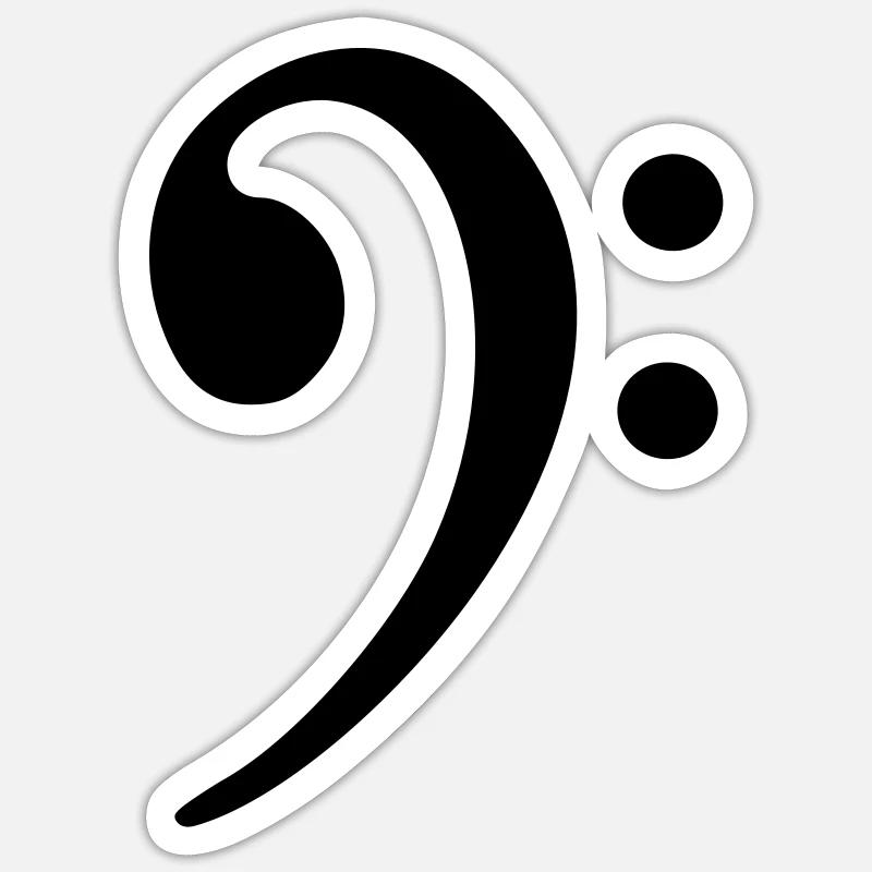 Note - Bass Sticker Größe S (10 x 10 cm)