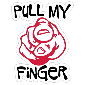 Pull my Finger | you | hand - Sticker taille S (10 x 10 cm) - blanc mat - Devant