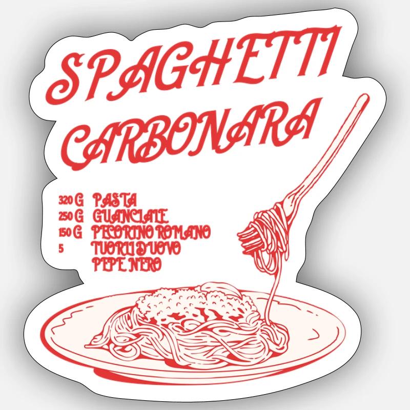 Recette de spaghetti à la carbonara Sticker taille S (10 x 10 cm)