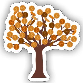 Plante d’argent - Sticker taille S (10 x 10 cm) - blanc mat - Devant