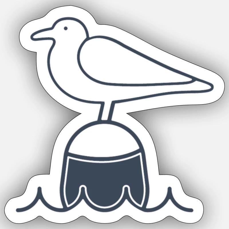 Mouette Maritimi Sticker taille S (10 x 10 cm)