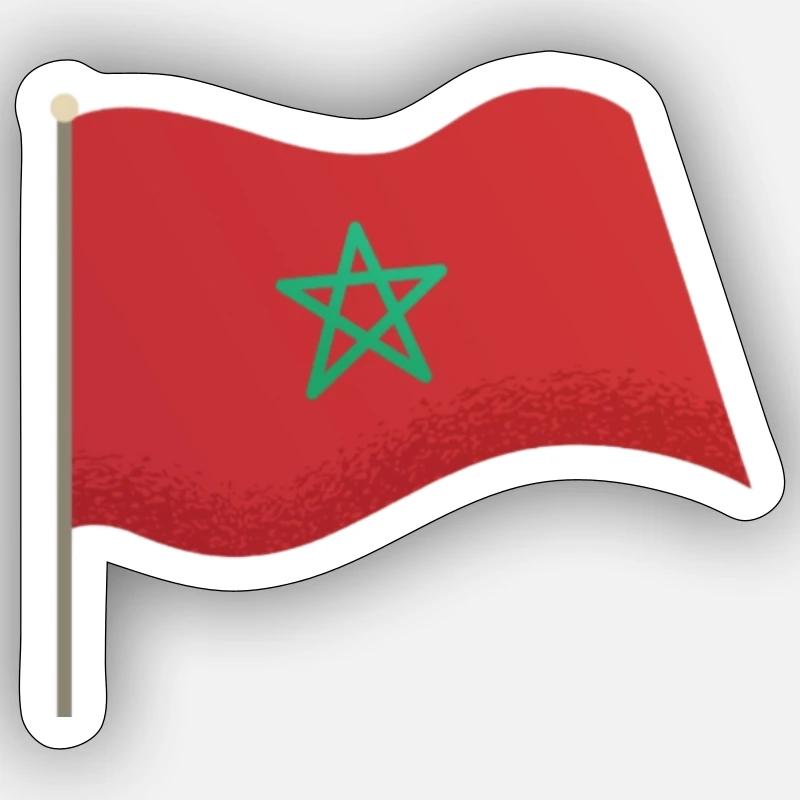 Drapeau du Maroc Sticker taille S (10 x 10 cm)