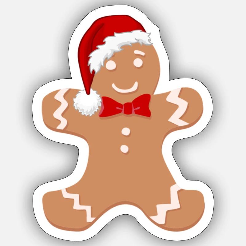 Festive gingerbread man - Sticker size S (10 x 10 cm) - white matte