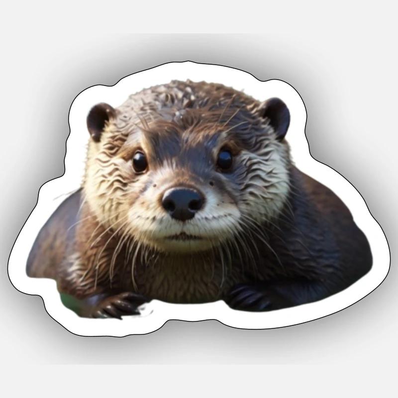 Otter Cute Sticker size S (10 x 10 cm)