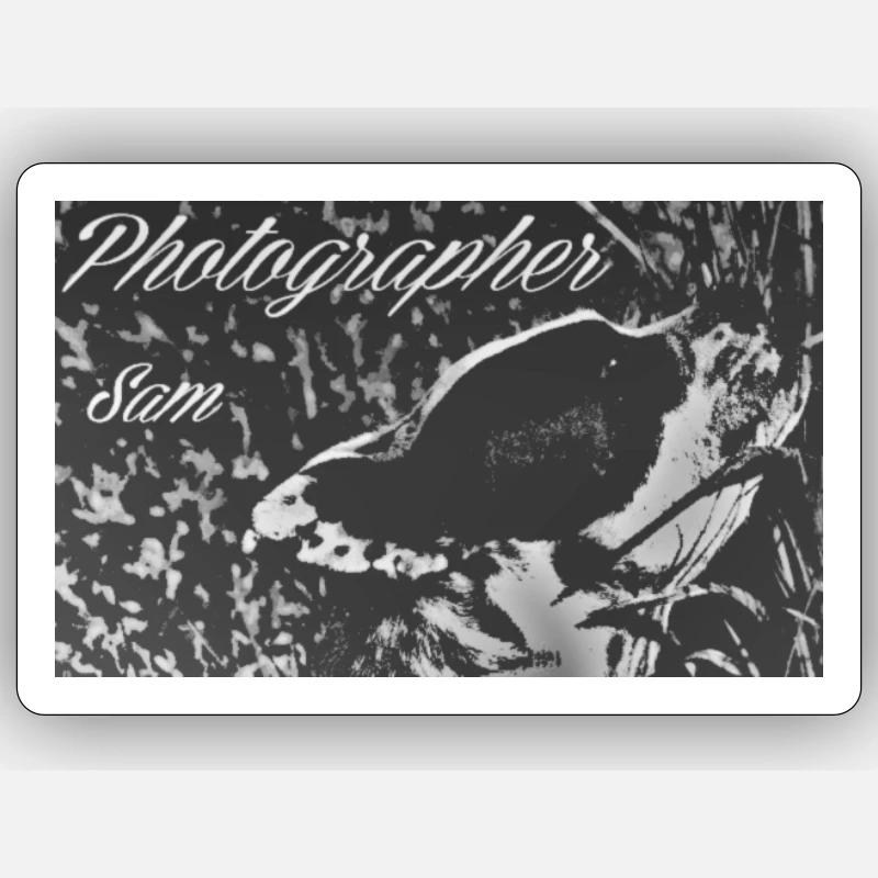 SamPhotographe - Sticker taille S (10 x 10 cm) - blanc mat