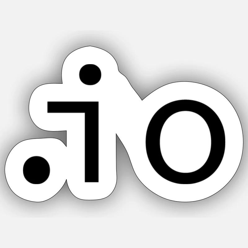 io - Sticker Größe S (10 x 10 cm) - Mattweiß
