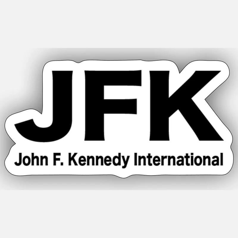 JFK - Sticker taille S (10 x 10 cm) - blanc mat