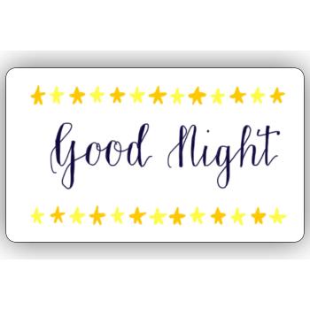 good night - Sticker Größe S (10 x 10 cm) - Mattweiß - Vorne