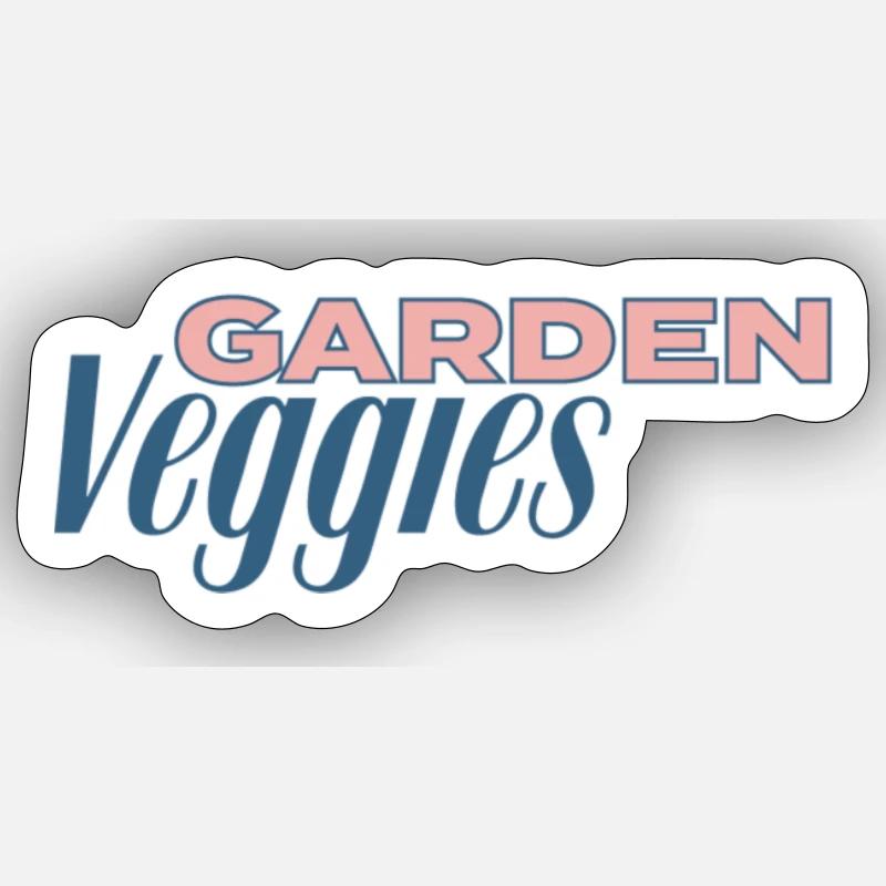 Garden Veggies lettering - Sticker size S (10 x 10 cm) - white matte