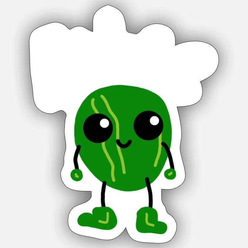 ErbseCartoon Figur süß Sticker Größe S (10 x 10 cm)