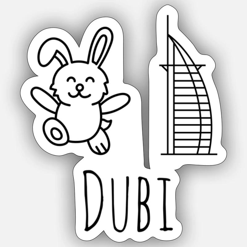Hase - Dubi - Sticker Größe S (10 x 10 cm) - Mattweiß