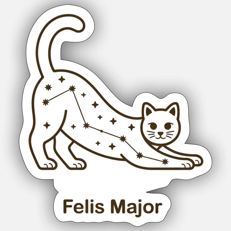 Felis Major - Sticker Größe S (10 x 10 cm) - Mattweiß