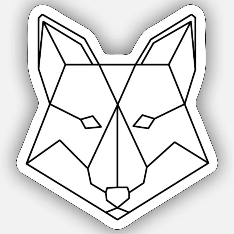 geo fox head Sticker size S (10 x 10 cm)