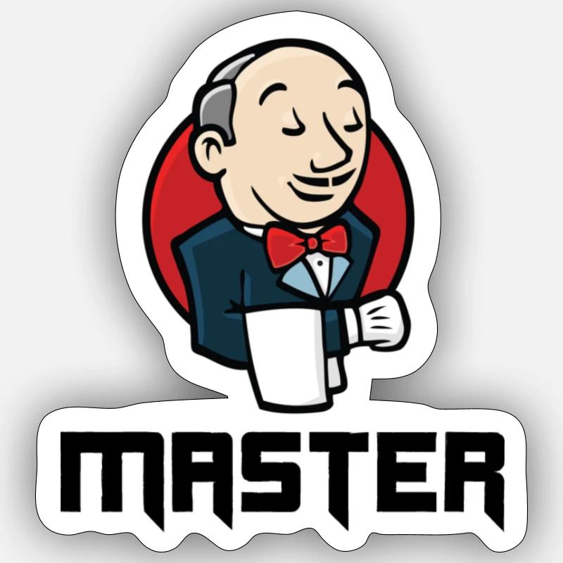 Jenkins Master - Sticker size S (10 x 10 cm) - white matte