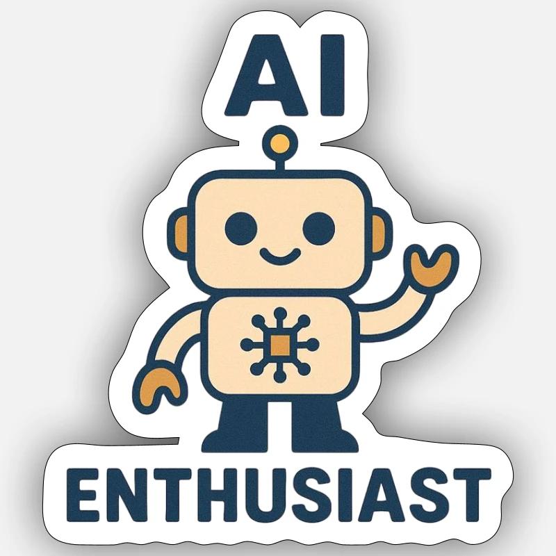 AI Enthusiast Robot Sticker size S (10 x 10 cm)