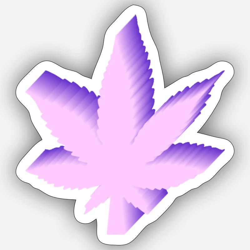 Modern Weed Leaf Design Lilac - Sticker size S (10 x 10 cm) - white matte