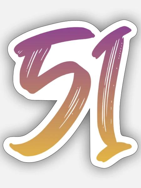 51 - Sticker Größe S (10 x 10 cm) - Mattweiß