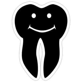 Tooth - Sticker size S (10 x 10 cm) - white matte - Front