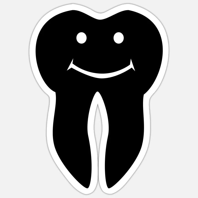 Tooth - Sticker size S (10 x 10 cm) - white matte