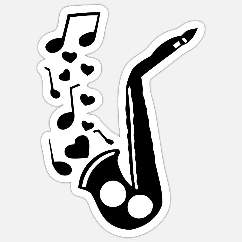 saxophon_4 Sticker taille S (10 x 10 cm)