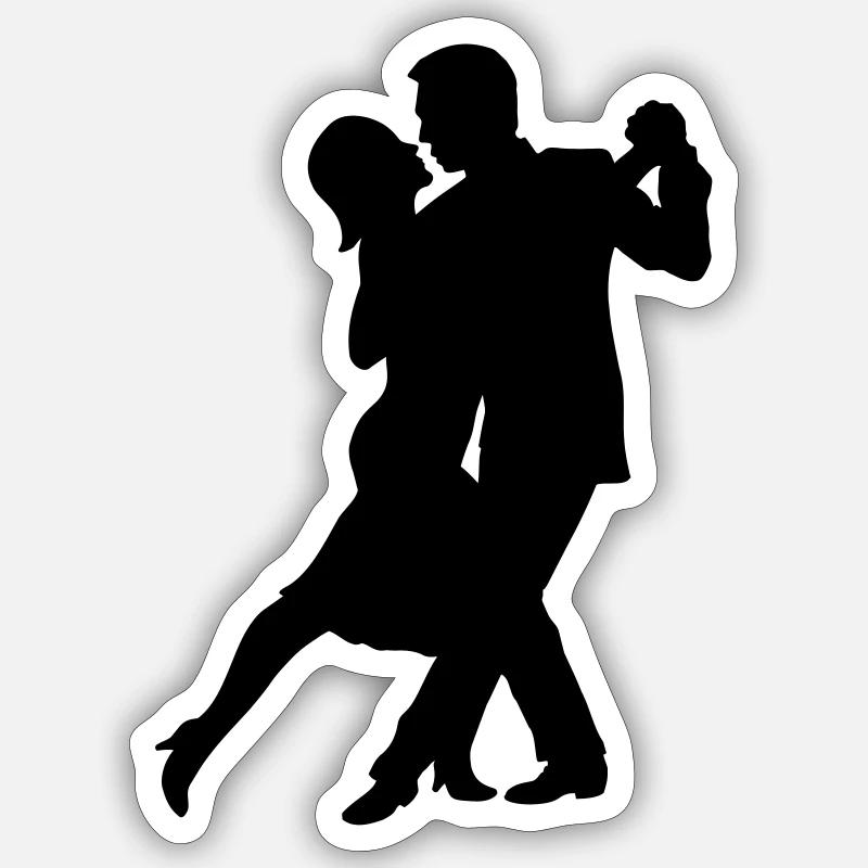 Tango Couple - Sticker size S (10 x 10 cm) - white matte