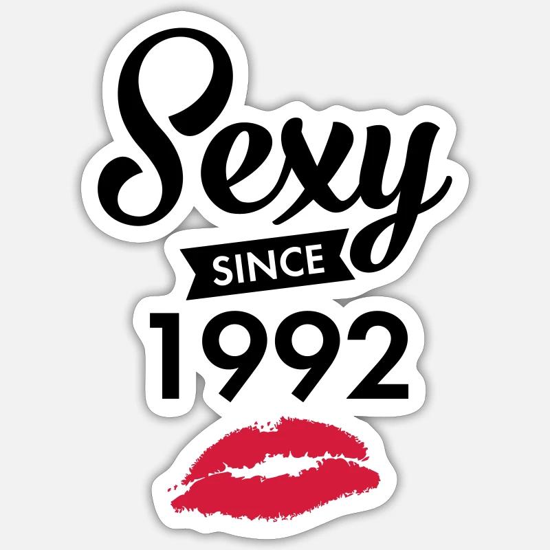 Sexy Since 1992 - Sticker Größe S (10 x 10 cm) - Mattweiß