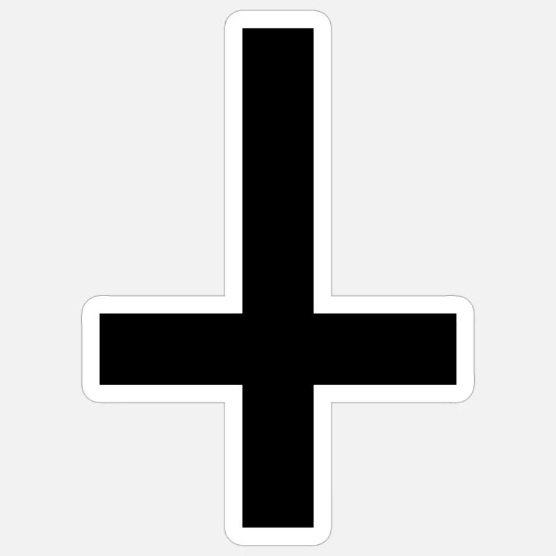 Kreuz Antichrist - Sticker Größe S (10 x 10 cm) - Mattweiß