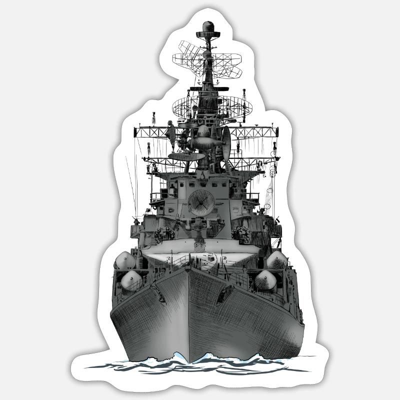 Ship - Sticker taille S (10 x 10 cm) - blanc mat