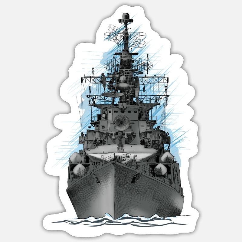 Schiff - Sticker Größe S (10 x 10 cm) - Mattweiß