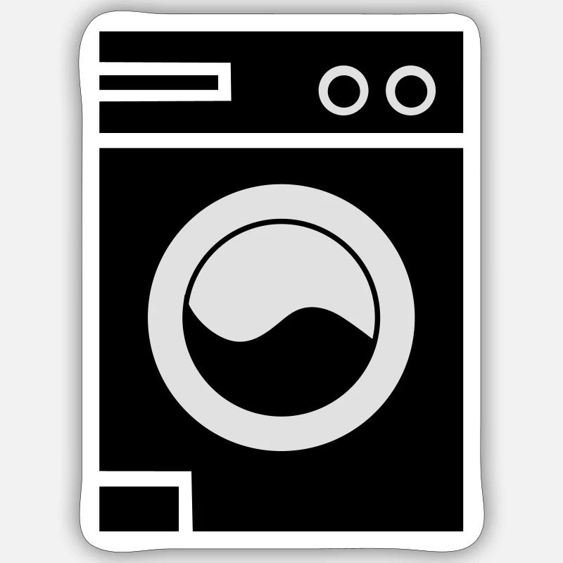 lave-linge - Sticker taille S (10 x 10 cm) - blanc mat