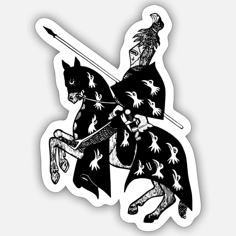 chevalier - Sticker taille S (10 x 10 cm) - blanc mat
