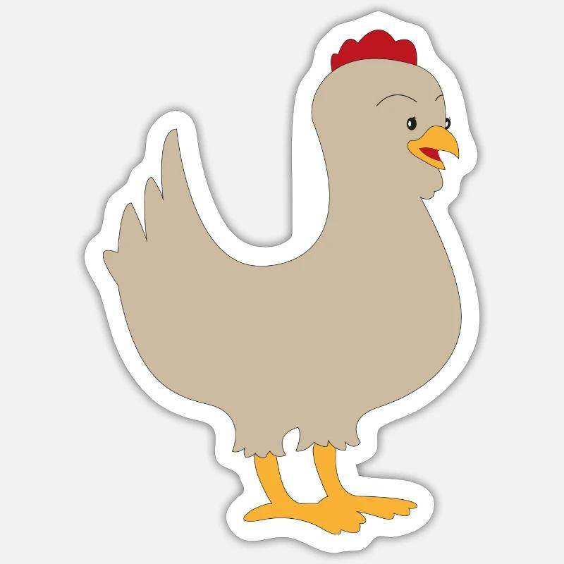 poulet - Sticker taille S (10 x 10 cm) - blanc mat
