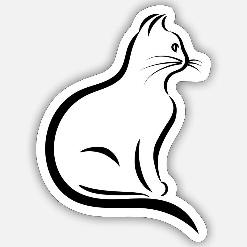 cat - Sticker size S (10 x 10 cm) - white matte