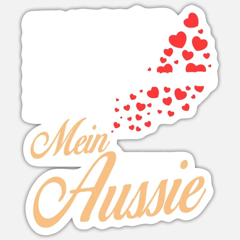 Aussie - Mein - Sticker Größe S (10 x 10 cm) - Mattweiß