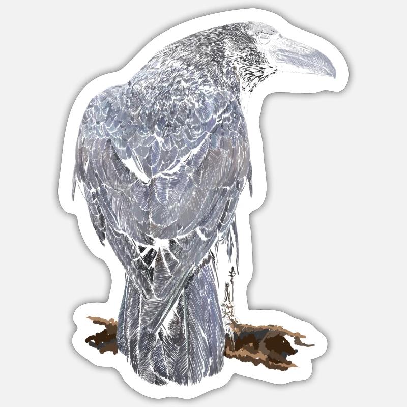 Crow - Sticker taille S (10 x 10 cm) - blanc mat