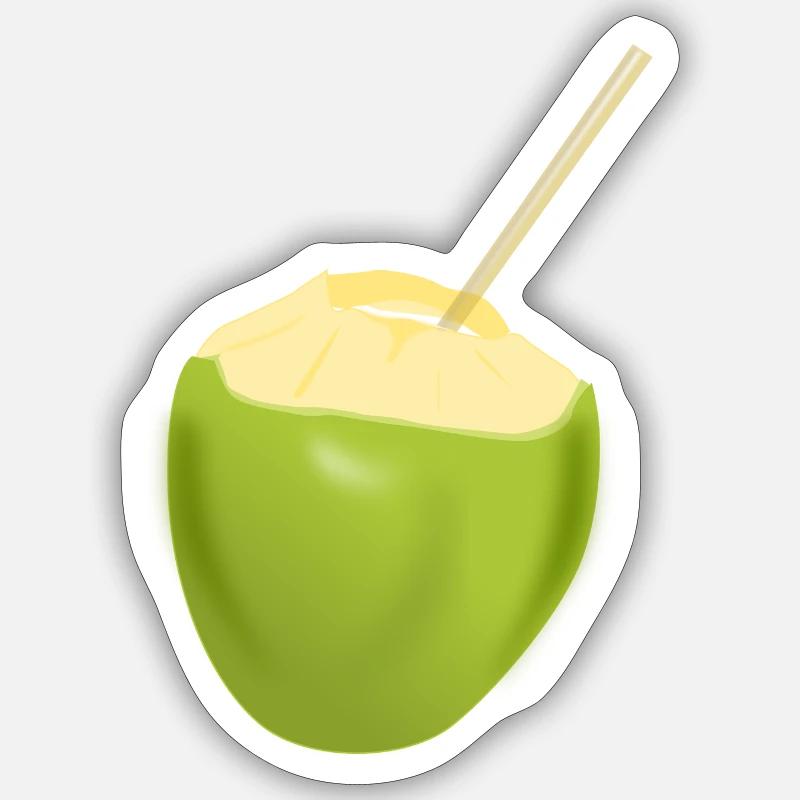 lait de coco - Sticker taille S (10 x 10 cm) - blanc mat