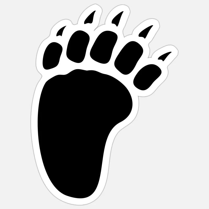 BEAR FOOT - Sticker taille S (10 x 10 cm) - blanc mat