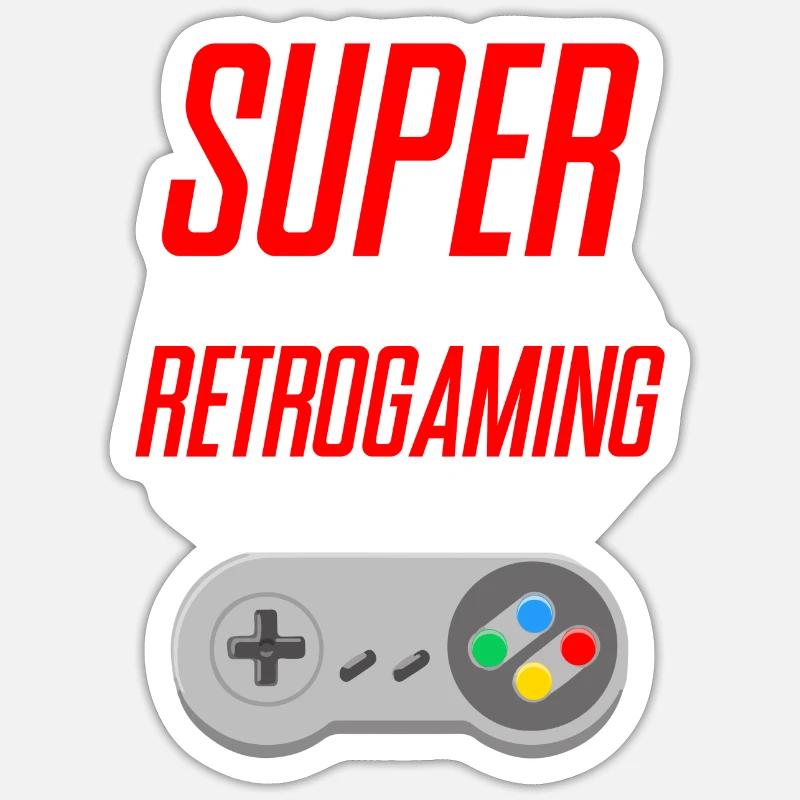 SUPER RETROGAMING - Sticker size S (10 x 10 cm) - white matte