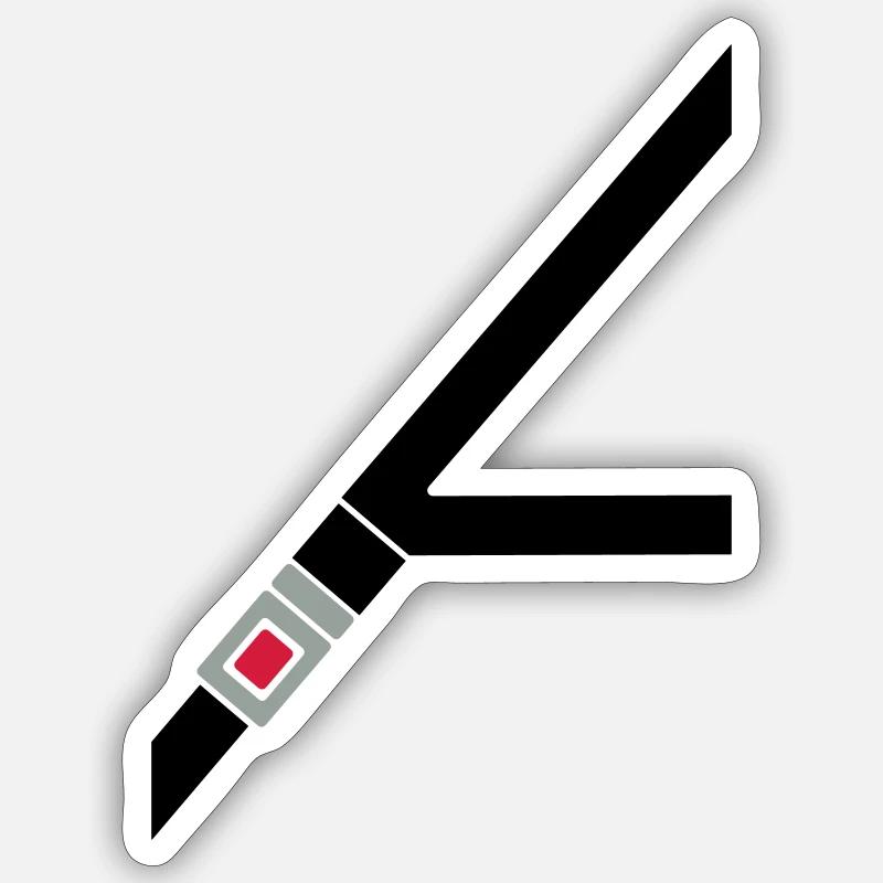 ceinture de sécurité - Sticker taille S (10 x 10 cm) - blanc mat