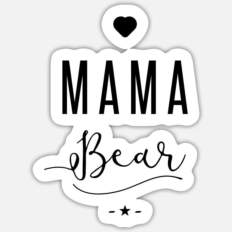 mama bear - Sticker taille S (10 x 10 cm) - blanc mat