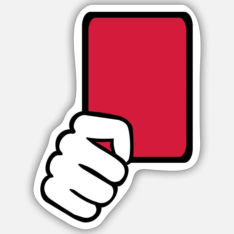 Red card Referee - Sticker size S (10 x 10 cm) - white matte