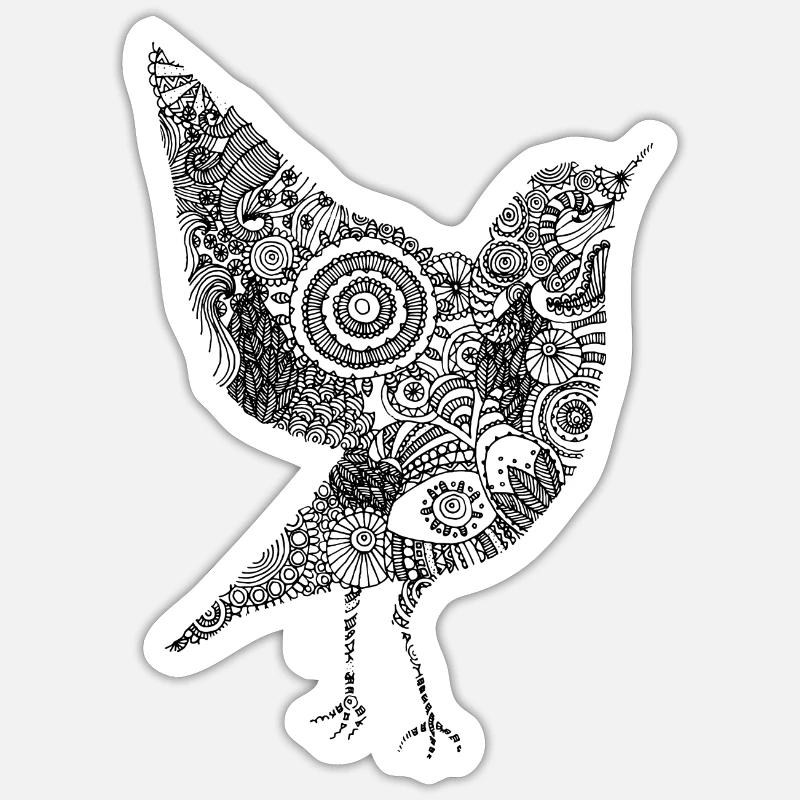 Der Vogel - Sticker Größe S (10 x 10 cm) - Mattweiß